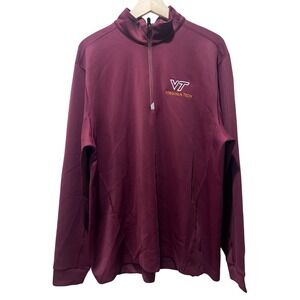 Men's Cutter & Buck Maroon Virginia Tech Hokies DryTec Quarter-Zip Pullover XL